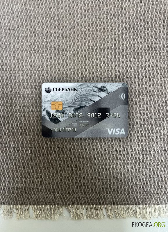 Russie Sberbank visa carte de crédit gris photolook avant
